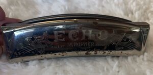 Vintage M. Hohner Echo C Key Curved Harmonica Made in Germany Original Box Works